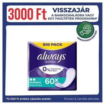 Rossmann Always daily fresh normal zero tisztasági betét - 60 db ajánlat