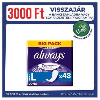 Rossmann Always daily protect long zero tisztasági betét - 48 db ajánlat