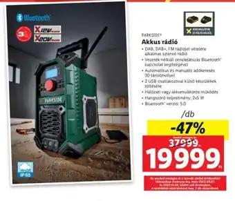 Lidl PARKSIDE Akkus rádió 1 db ajánlat