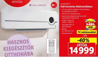 SILVERCREST Fali kerámia fűtőventilátor 1 db