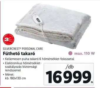 Lidl SILVERCREST PERSONAL CARE Fűthető takaró 1 db ajánlat