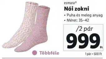 Lidl esmara Női zokni 2 pár ajánlat
