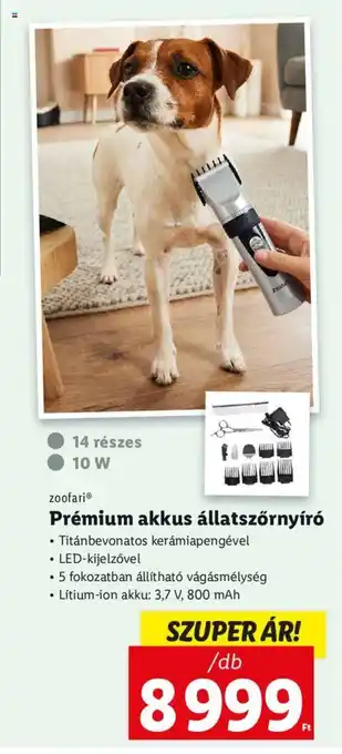 Lidl zoofari Prémium akkus állatszőrnyíró 1 db ajánlat