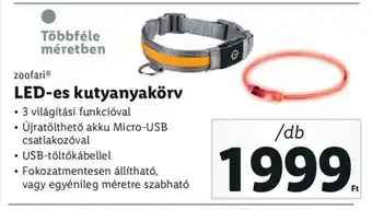 Lidl zoofari LED-es kutyanyakörv 1 db ajánlat