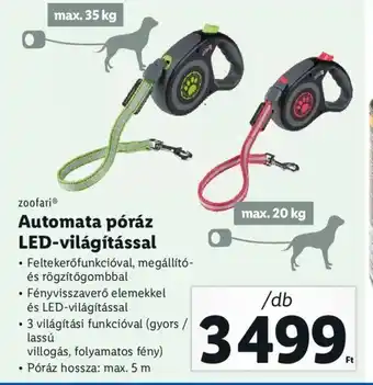 Lidl zoofari Automata póráz LED-világítással 1 db ajánlat