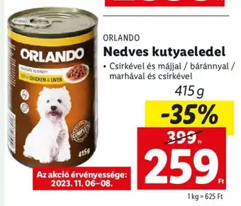 Lidl ORLANDO Nedves kutyaeledel 415 g ajánlat