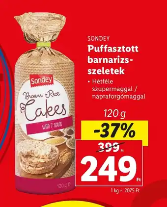 Lidl SONDEY Puffasztott barnarizs- szeletek 120 g ajánlat