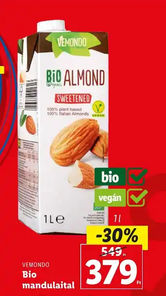 Lidl VEMONDO Bio mandulaital 1l ajánlat