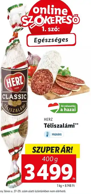 Lidl HERZ Téliszalámi 400g ajánlat