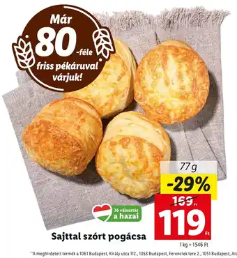Lidl Sajttal szórt pogácsa 77g ajánlat