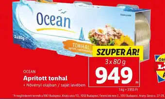 Lidl OCEAN Aprított tonhal 3x80g ajánlat