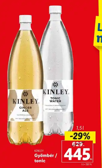 Lidl KINLEY Gyömbér tonic 1,5l ajánlat