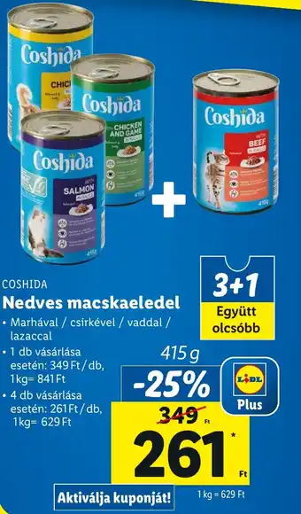 Lidl COSHIDA Nedves macskaeledel 415g ajánlat