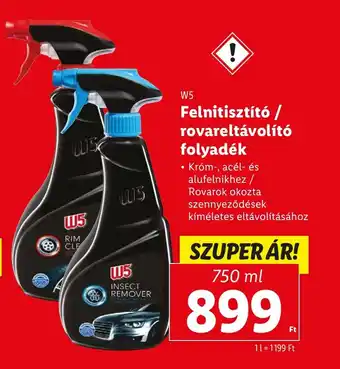 W5 Felnitisztító rovareltávolító folyadék 750ml