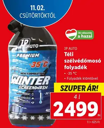 Lidl JP AUTO Téli szélvédőmosó folyadék 4l ajánlat