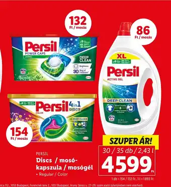 Lidl PERSIL Discs mosó kapszula mosógél ajánlat