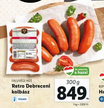 Lidl FALUVÉGI HÚS Retro Debreceni kolbász 300g ajánlat