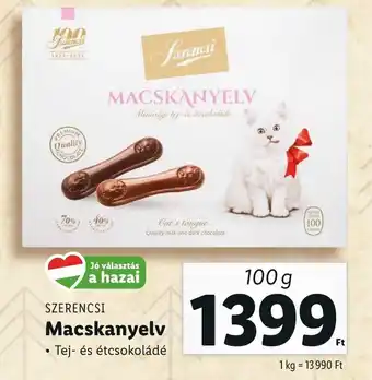 Lidl SZERENCSI Macskanyelv 100g ajánlat