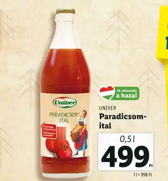 Lidl UNIVER Paradicsom ital 0,5l ajánlat
