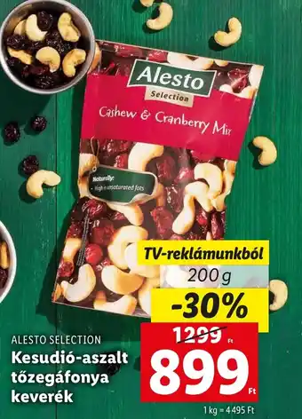 Lidl ALESTO SELECTION Kesudió aszalt tőzegáfonya keverék 200g ajánlat
