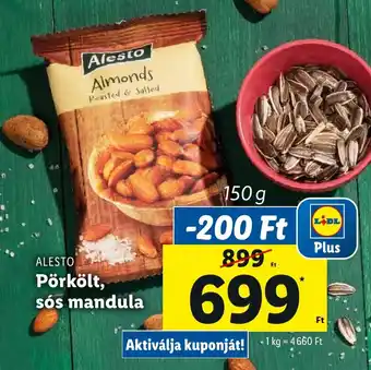 Lidl ALESTO Pörkölt sós mandula 150g ajánlat