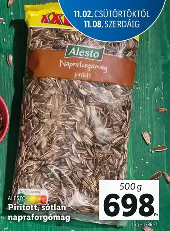 Lidl ALESTO Pirított sótlan napraforgómag 500g ajánlat