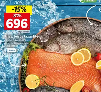 Lidl Friss bőrös lazacfilé 100g ajánlat