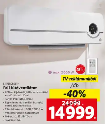 Lidl SILVERCREST Fali fűtőventilátor 1 db ajánlat