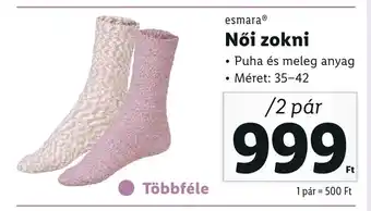 Lidl esmara Női zokni 2 pár ajánlat
