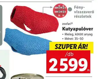 Lidl zoofari Kutyapulóver 1 db ajánlat