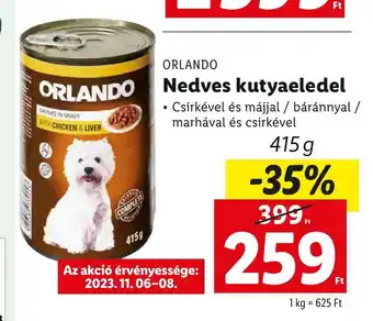 Lidl ORLANDO Nedves kutyaeledel 415 g ajánlat