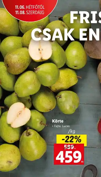 Lidl Körte 1 kg ajánlat