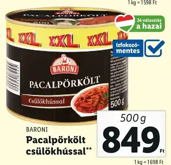 Lidl BARONI Pacalpörkölt csülökhússal 500 g ajánlat