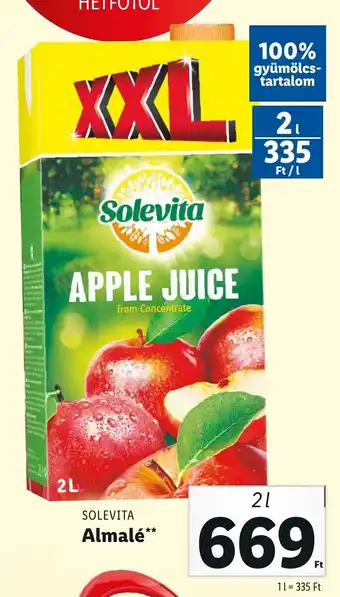 Lidl SOLEVITA Almalé 2 l ajánlat
