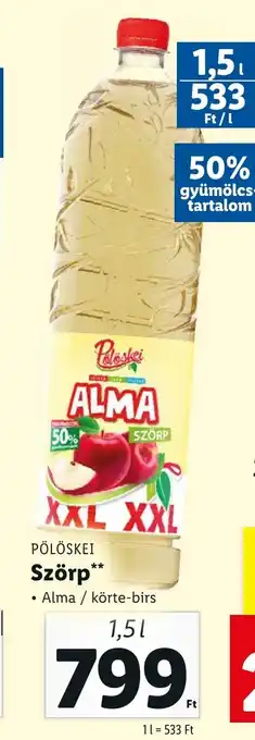 Lidl PÖLÖSKEI Szörp 1,5 l ajánlat