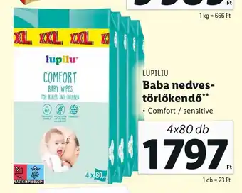 Lidl LUPILIU Baba nedves- törlőkendő 4 x 80 db ajánlat