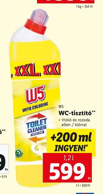 Lidl W5 WC-tisztító 1,2 l ajánlat