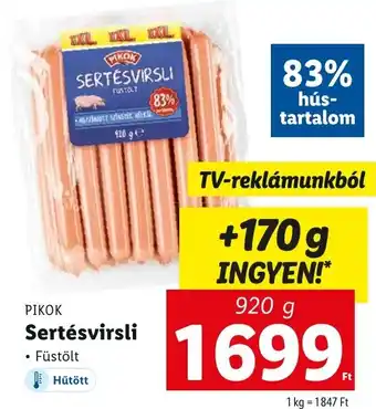 Lidl PIKOK Sertésvirsli 920 g ajánlat