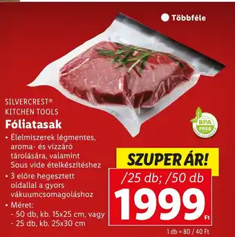 Lidl SILVERCREST KITCHEN TOOLS Fóliatasak 25 / 50 db ajánlat