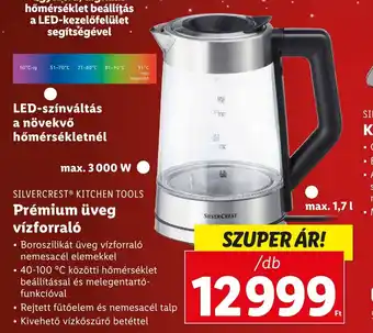 SILVERCREST KITCHEN TOOLS Prémium üveg vízforraló 1 db