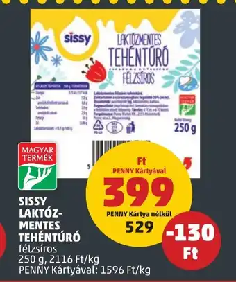 PENNY SISSY LAKTÓZ-MENTES TEHÉNTÚRÓ 250 g ajánlat