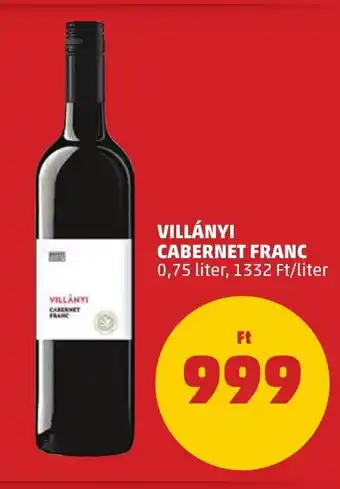 VILLÁNYI CABERNET FRANC 0,75 l