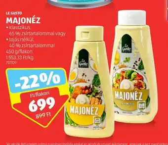 ALDI LE GUSTO MAJONÉZ 450 g ajánlat