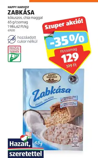 ALDI HAPPY HARVEST ZABKÁSA 65 g ajánlat