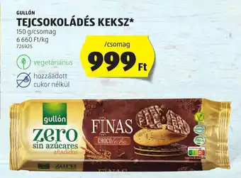 ALDI GULLÓN TEJCSOKOLÁDÉS KEKSZ 150 g ajánlat
