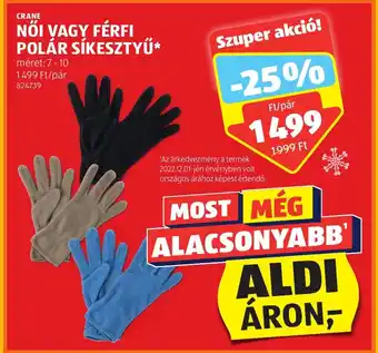 CRANE NŐI VAGY FÉRFI POLÁR SÍKESZTYŰ méret: 7-10