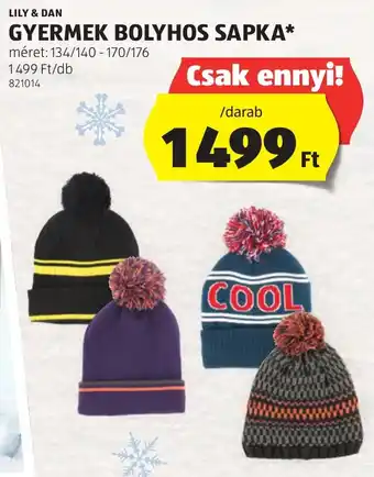 ALDI LILY & DAN GYERMEK BOLYHOS SAPKA méret: 134/140 -170/176 ajánlat