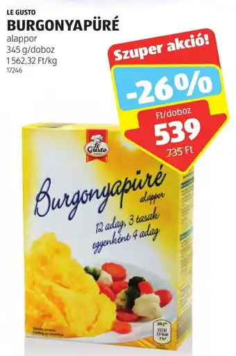 LE GUSTO BURGONYAPÜRÉ 345g