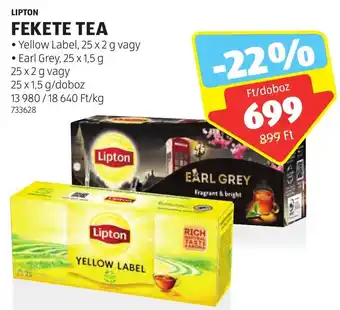 ALDI LIPTON FEKETE TEA 25x2g ajánlat