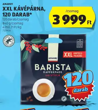 ALDI AMAROY XXL KÁVÉPÁRNA, 120 DARAB 840g ajánlat